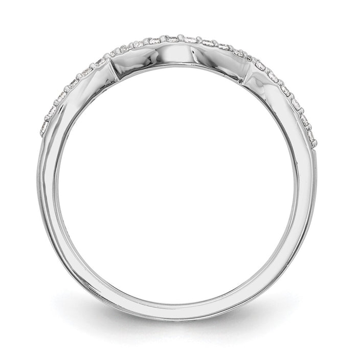 Buy Stylish 14K White Gold Contoured Wedding Band with 1/8 Carat Diamonds-2