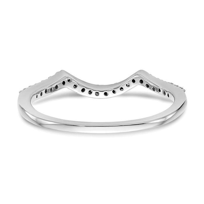 Buy Stylish 14K White Gold Contoured Wedding Band with 1/8 Carat Diamonds-5