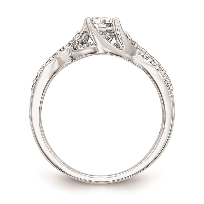Buy Stylish 14K White Gold Round Criss-Cross Engagement Ring Setting - 0.85mm-2