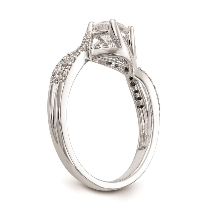 Buy Stylish 14K White Gold Round Criss-Cross Engagement Ring Setting - 0.85mm-6