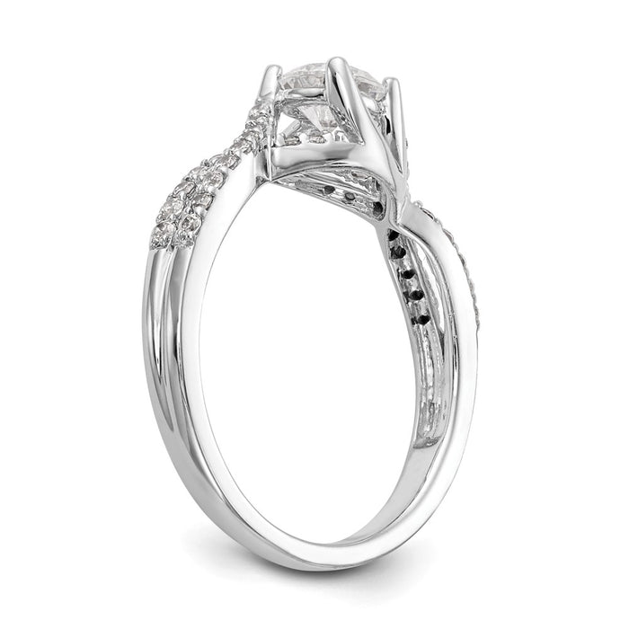 Buy Exclusive 14K White Gold Criss-Cross Semi-Mount Ring - 1/2 Carat Center-6