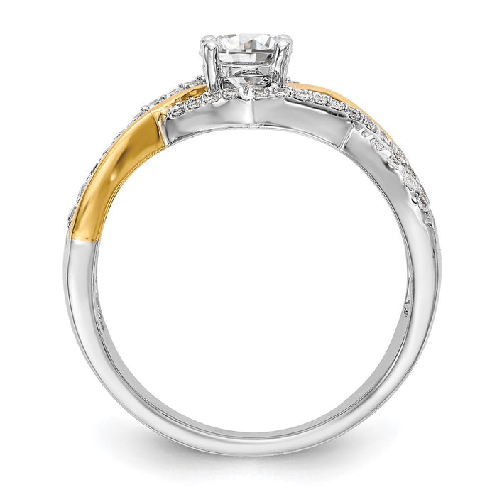 Buy Exclusive 14K Two-Tone Criss-Cross Engagement Ring for 1/2 Carat Center-2