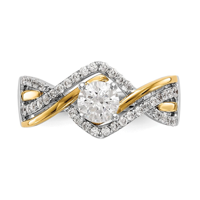 Buy Exclusive 14K Two-Tone Criss-Cross Engagement Ring for 1/2 Carat Center-4