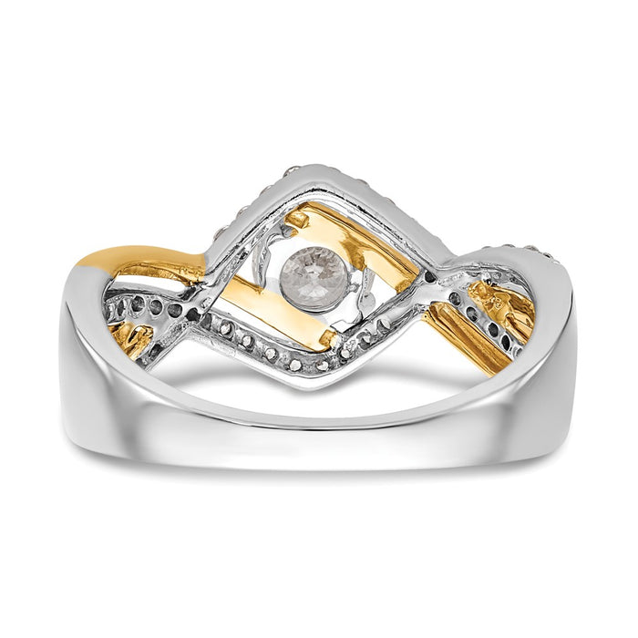 Buy Exclusive 14K Two-Tone Criss-Cross Engagement Ring for 1/2 Carat Center-5