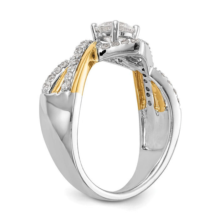 Buy Exclusive 14K Two-Tone Criss-Cross Engagement Ring for 1/2 Carat Center-6