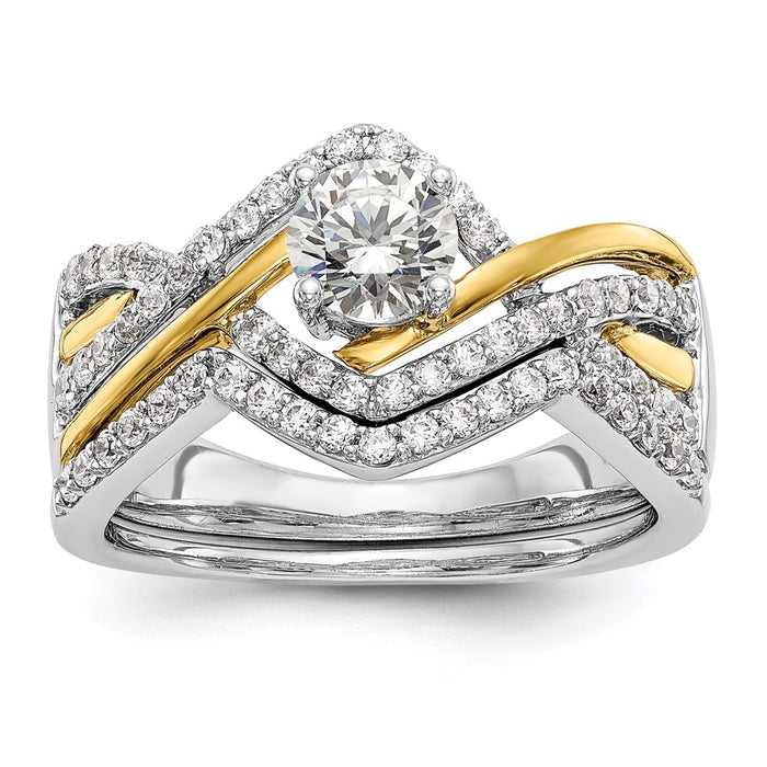 Buy Exclusive 14K Two-Tone Criss-Cross Engagement Ring for 1/2 Carat Center-7