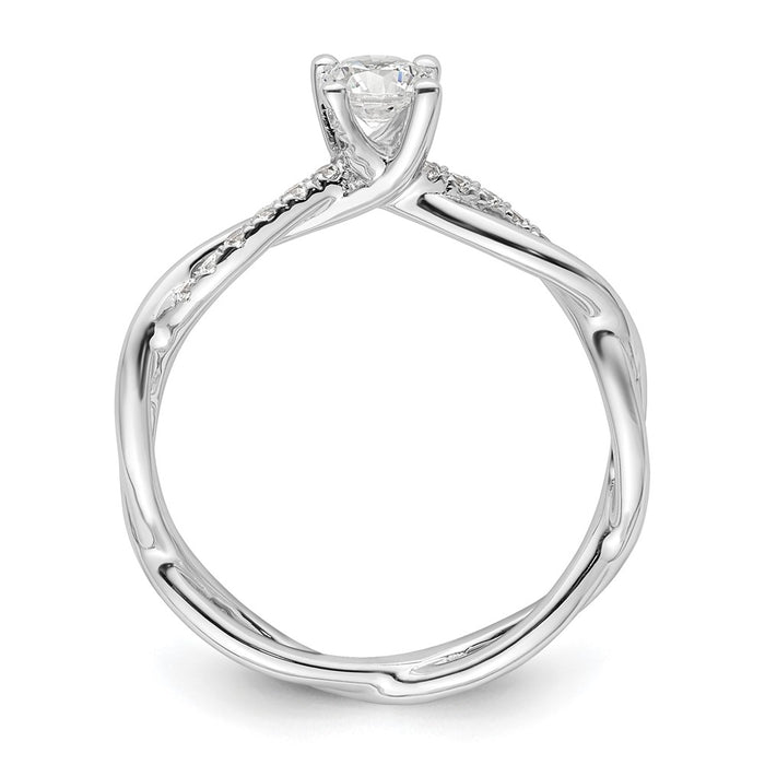 Buy Exclusive 14k White Gold Criss-Cross Engagement Ring, 1/4 Carat Center & Accents-2