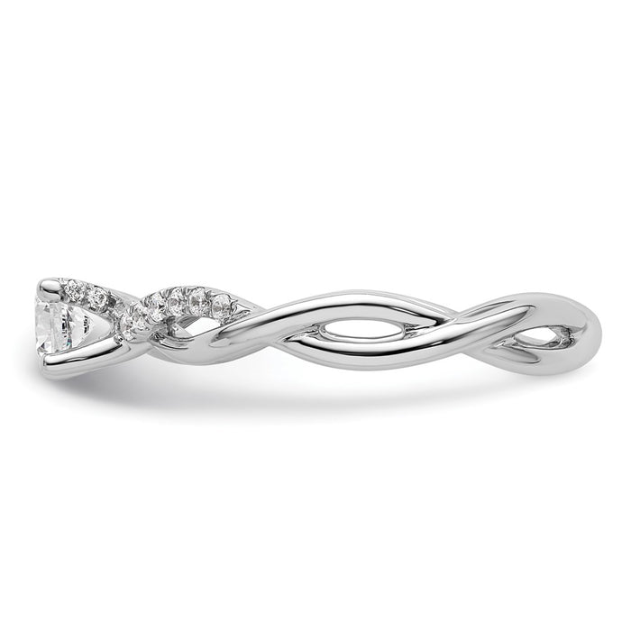 Buy Exclusive 14k White Gold Criss-Cross Engagement Ring, 1/4 Carat Center & Accents-3