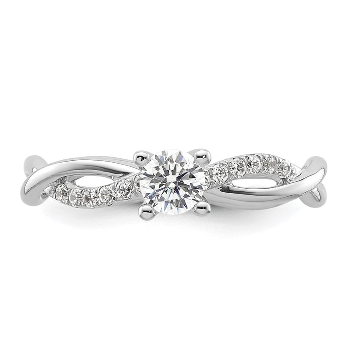 Buy Exclusive 14k White Gold Criss-Cross Engagement Ring, 1/4 Carat Center & Accents-4