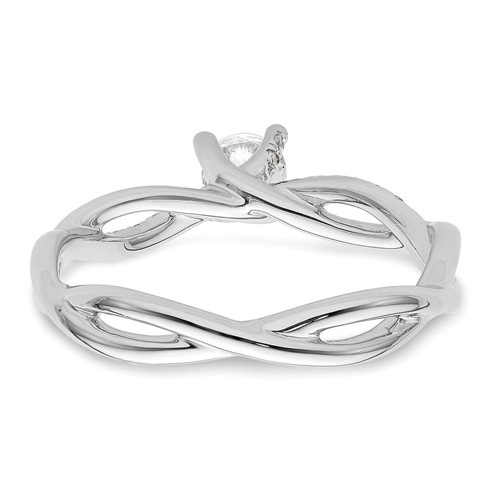 Buy Exclusive 14k White Gold Criss-Cross Engagement Ring, 1/4 Carat Center & Accents-5