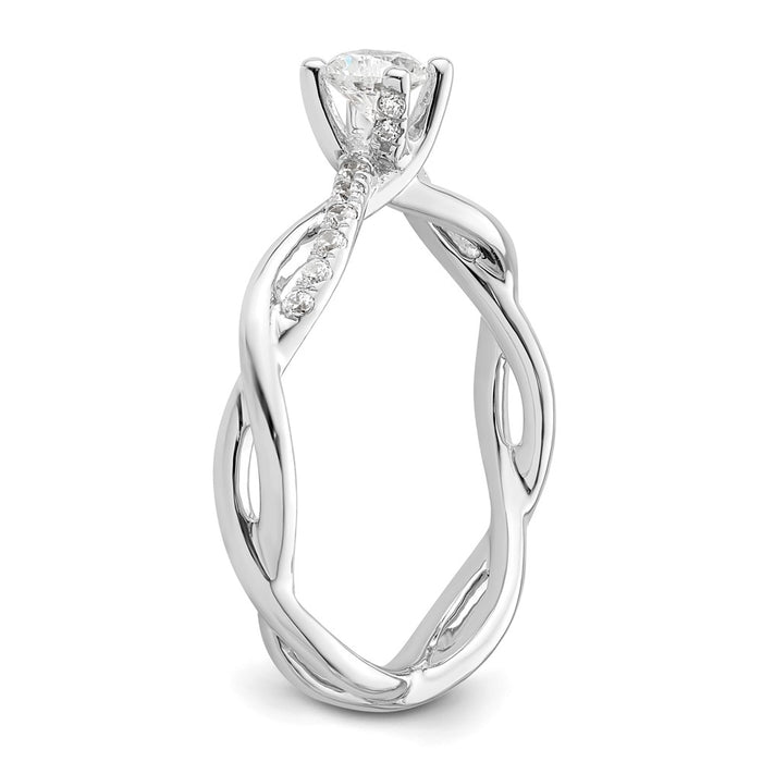 Buy Exclusive 14k White Gold Criss-Cross Engagement Ring, 1/4 Carat Center & Accents-6