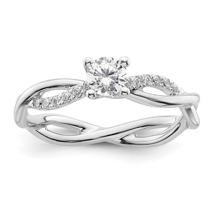 Buy Exclusive 14k White Gold Criss-Cross Engagement Ring, 1/4 Carat Center & Accents-1