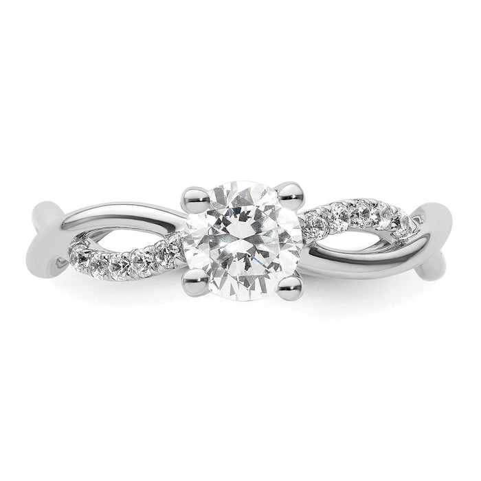 Exclusive 14K White Gold Criss-Cross Engagement Ring, 3/4 Carat & Stylish Accents-4