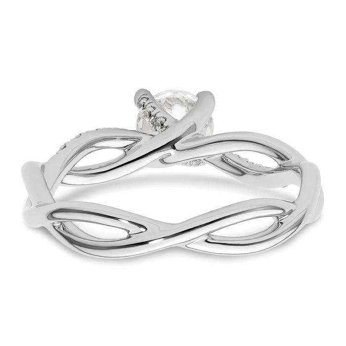 Exclusive 14K White Gold Criss-Cross Engagement Ring, 3/4 Carat & Stylish Accents-5