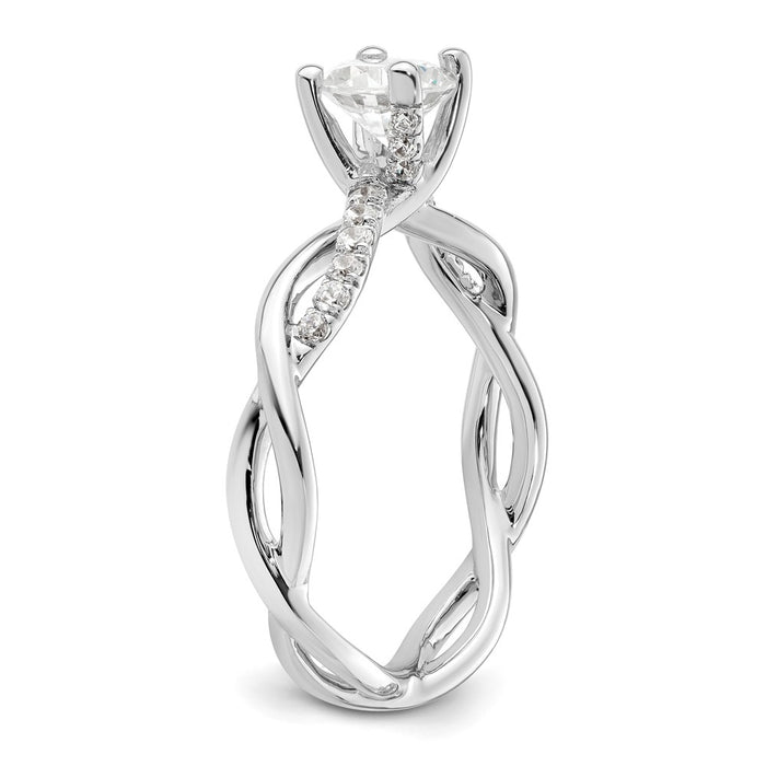 Exclusive 14K White Gold Criss-Cross Engagement Ring, 3/4 Carat & Stylish Accents-6