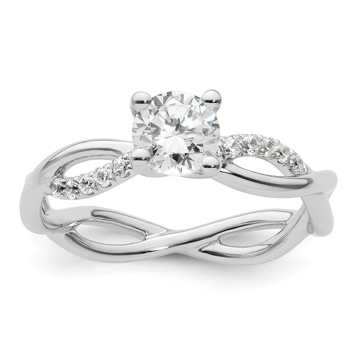 Exclusive 14K White Gold Criss-Cross Engagement Ring, 3/4 Carat & Stylish Accents-1
