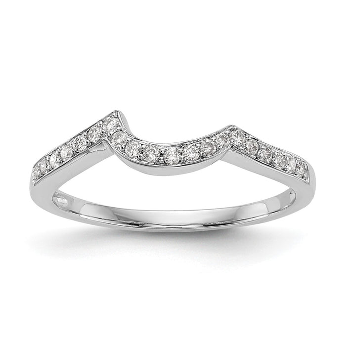 High-Quality 14K White Gold Wedding Band with 1/6 Carat Diamonds - Stylish Value!-1