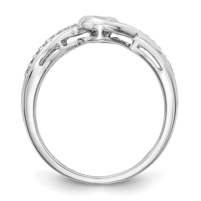 Buy Stylish 14K White Gold Criss-Cross Semi-Mount Ring with 1/6 Carat Diamond-2