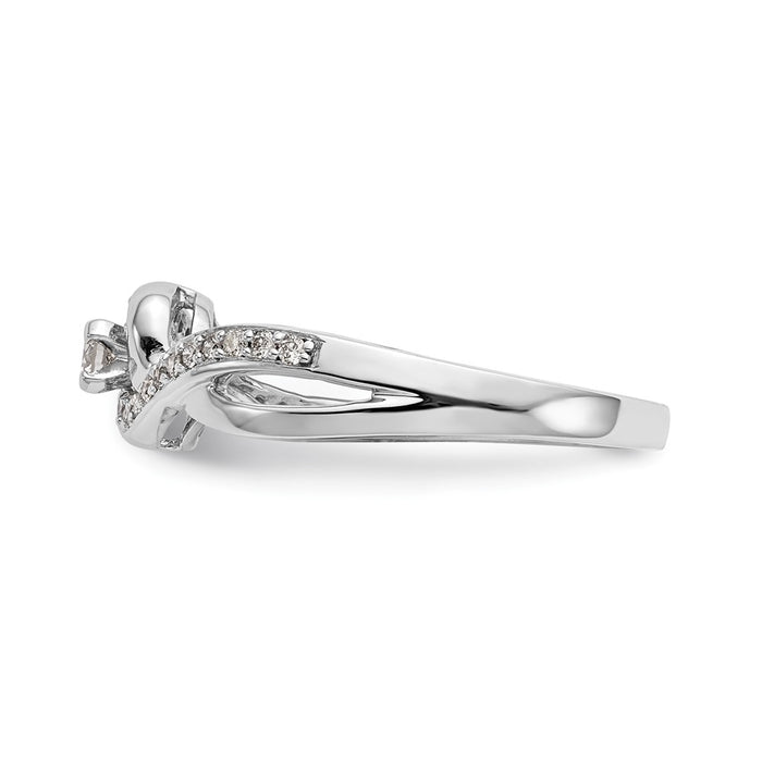 Buy Stylish 14K White Gold Criss-Cross Semi-Mount Ring with 1/6 Carat Diamond-3
