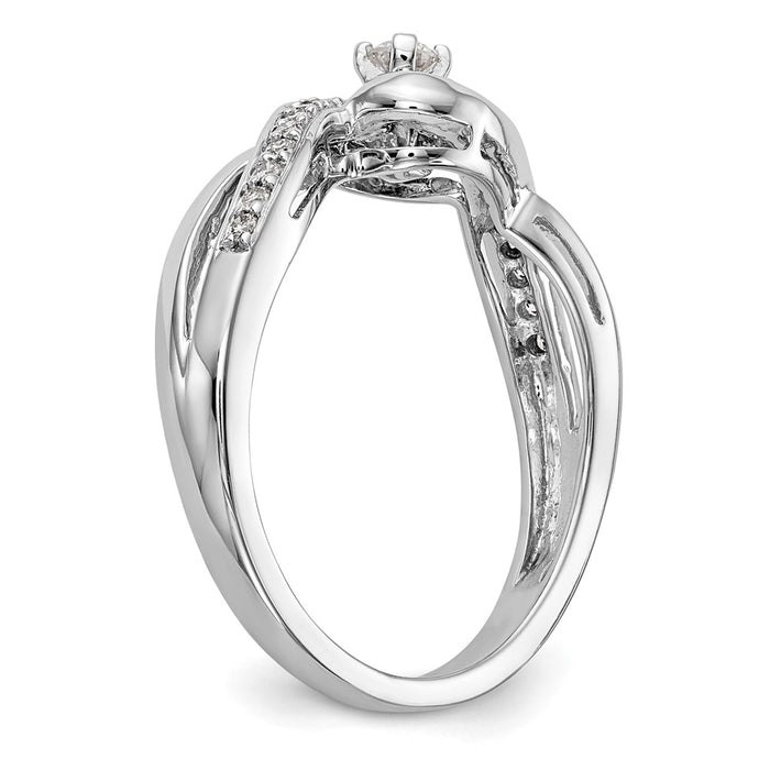 Buy Stylish 14K White Gold Criss-Cross Semi-Mount Ring with 1/6 Carat Diamond-6