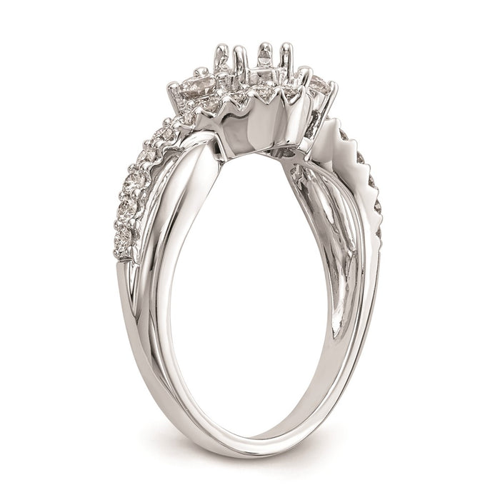 Exclusive 14K White Gold Criss-Cross Engagement Ring Setting - Stylish Value-6