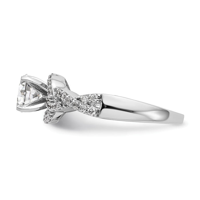 Buy 14K White Gold Criss-Cross Engagement Ring with 1/3 Carat Diamond - Stylish!-3