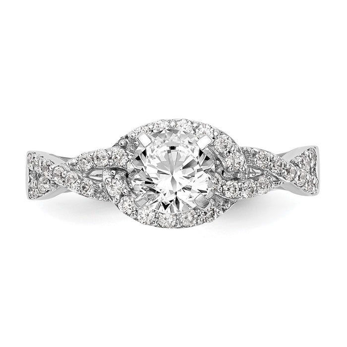 Buy 14K White Gold Criss-Cross Engagement Ring with 1/3 Carat Diamond - Stylish!-4