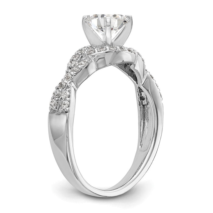 Buy 14K White Gold Criss-Cross Engagement Ring with 1/3 Carat Diamond - Stylish!-6