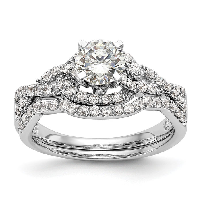 Buy 14K White Gold Criss-Cross Engagement Ring with 1/3 Carat Diamond - Stylish!-7