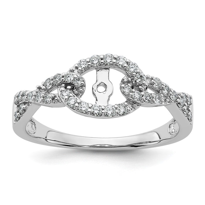 Buy 14K White Gold Criss-Cross Engagement Ring with 1/3 Carat Diamond - Stylish!-1