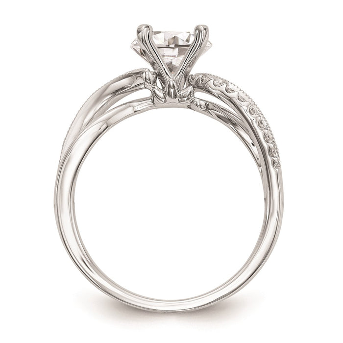 Exclusive 14K White Gold Criss-Cross Engagement Ring Setting - Stylish Design-2