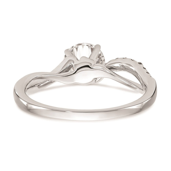 Exclusive 14K White Gold Criss-Cross Engagement Ring Setting - Stylish Design-5