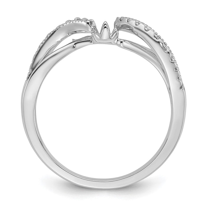 Exclusive 14K White Gold Criss-Cross Engagement Ring, 1/6 Carat Diamond - Stylish Value-2