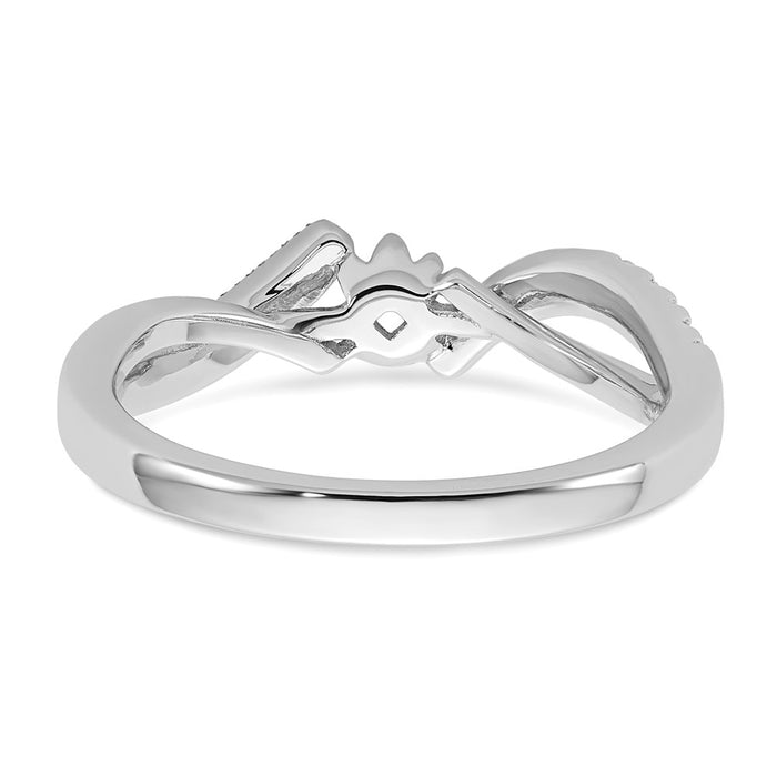 Exclusive 14K White Gold Criss-Cross Engagement Ring, 1/6 Carat Diamond - Stylish Value-5