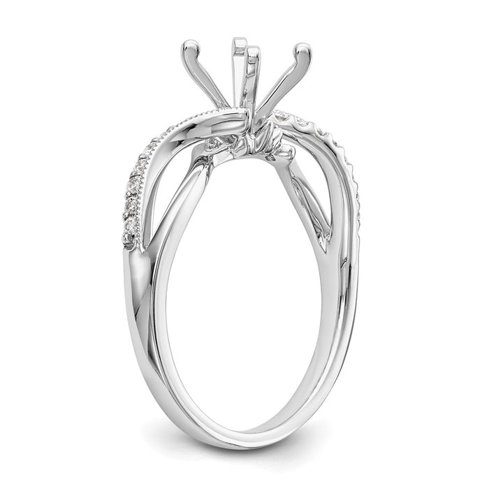 Exclusive 14K White Gold Criss-Cross Engagement Ring, 1/6 Carat Diamond - Stylish Value-6