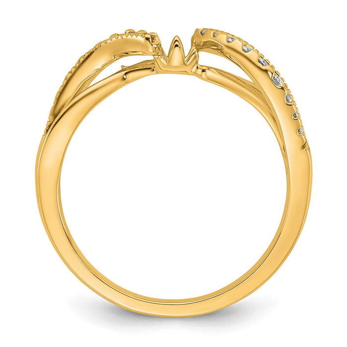 Buy 14K Gold Diamond Semi Criss-Cross Engagement Ring | Stylish Luxury Design-2