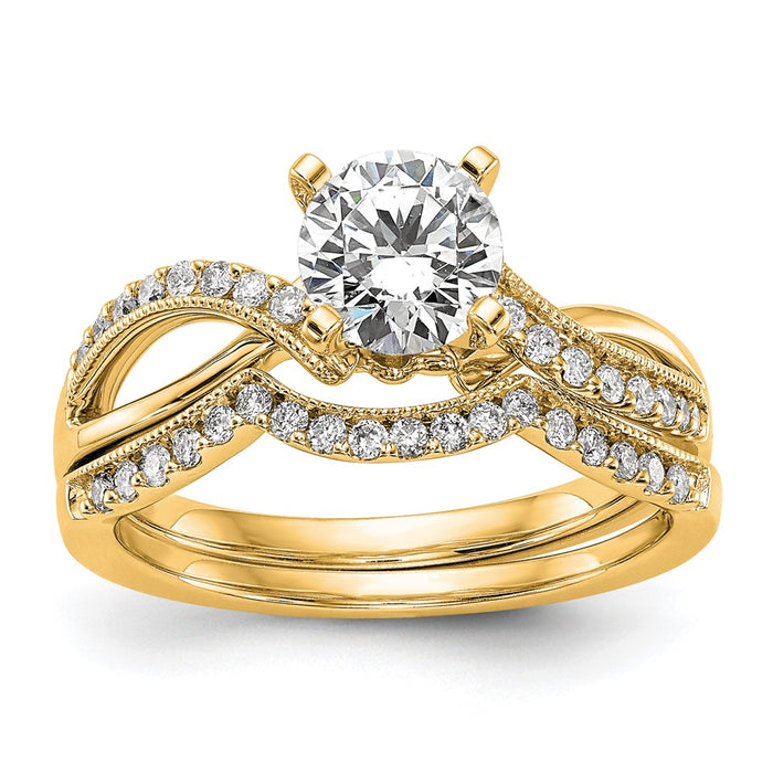Buy 14K Gold Diamond Semi Criss-Cross Engagement Ring | Stylish Luxury Design-7