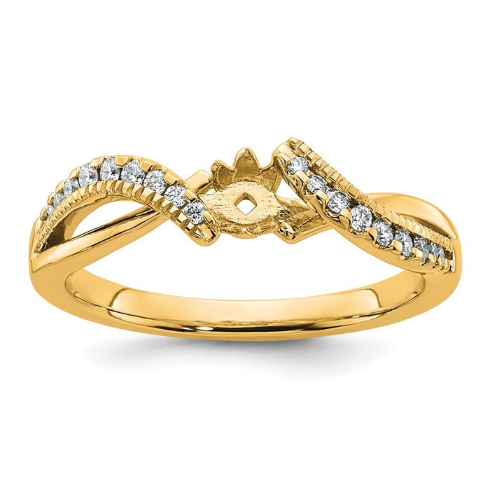 Buy 14K Gold Diamond Semi Criss-Cross Engagement Ring | Stylish Luxury Design-1