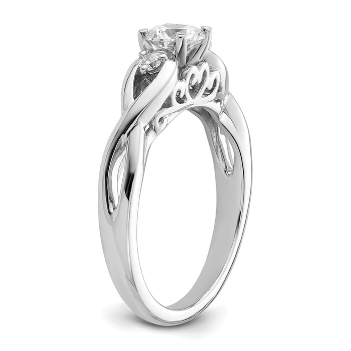 14K White Gold Infinity Engagement Ring, 1/20 Carat Diamond Semi-Mount-6