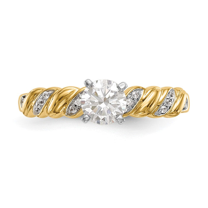 Buy 14K Gold Twist Peg Semi-Mount Engagement Ring with 1/20 Carat Diamond - Luxury Value-4
