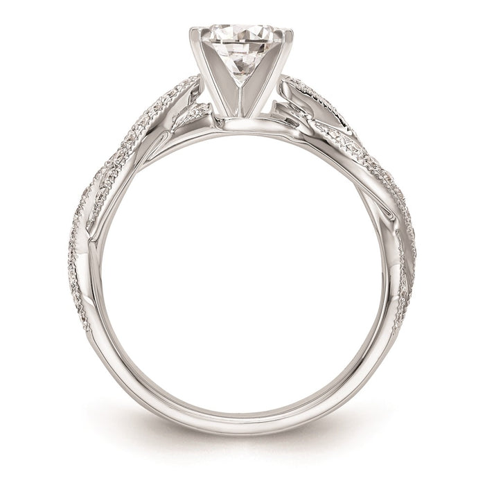 Exclusive 14K White Gold Criss-Cross Engagement Ring Setting - Stylish Design-2