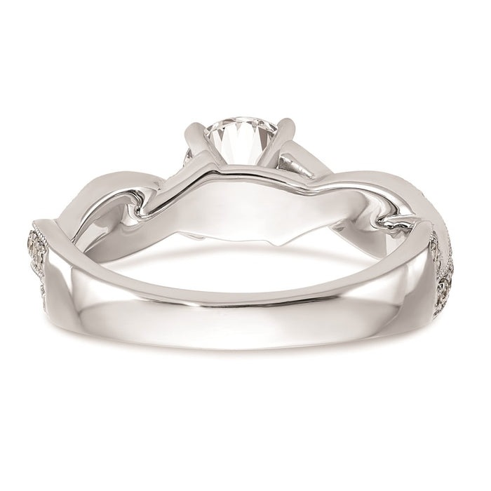 Exclusive 14K White Gold Criss-Cross Engagement Ring Setting - Stylish Design-5