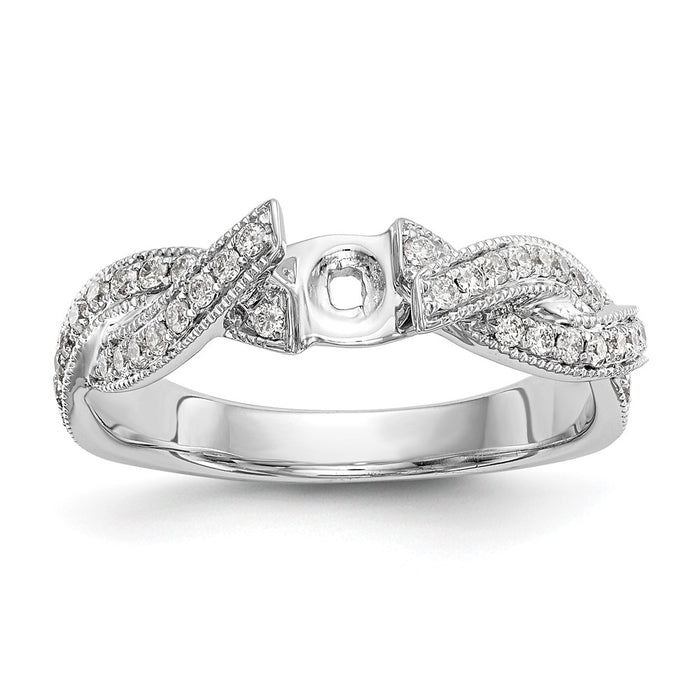 Buy Exclusive 14K White Gold Criss-Cross Engagement Ring, 3/8 Carat Diamond Setting-7