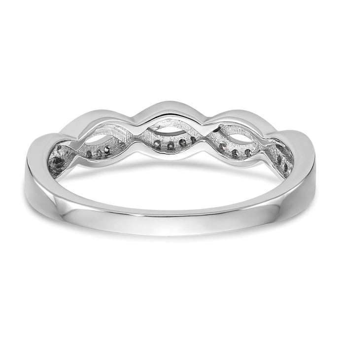 Exclusive 14K White Gold Criss-Cross Diamond Wedding Band, 1/8 Carat Value-5