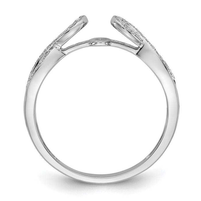 Buy Stylish 14K White Gold Criss-Cross Engagement Ring with 1/8 Carat Diamond-2