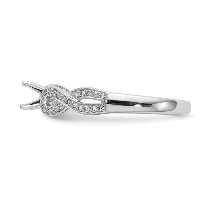 Buy Stylish 14K White Gold Criss-Cross Engagement Ring with 1/8 Carat Diamond-3