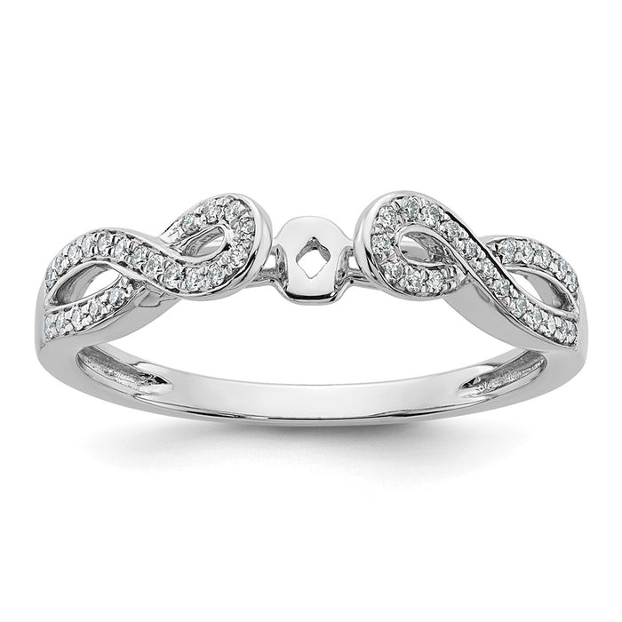 Buy Stylish 14K White Gold Criss-Cross Engagement Ring with 1/8 Carat Diamond-1