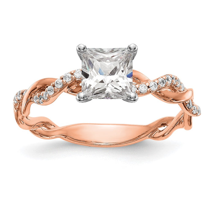 Buy Stylish 14K Rose Gold Criss-Cross Diamond Engagement Ring - 1/10 Carat-8