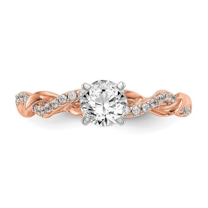 Buy Stylish 14K Rose Gold Criss-Cross Diamond Engagement Ring - 1/10 Carat-4