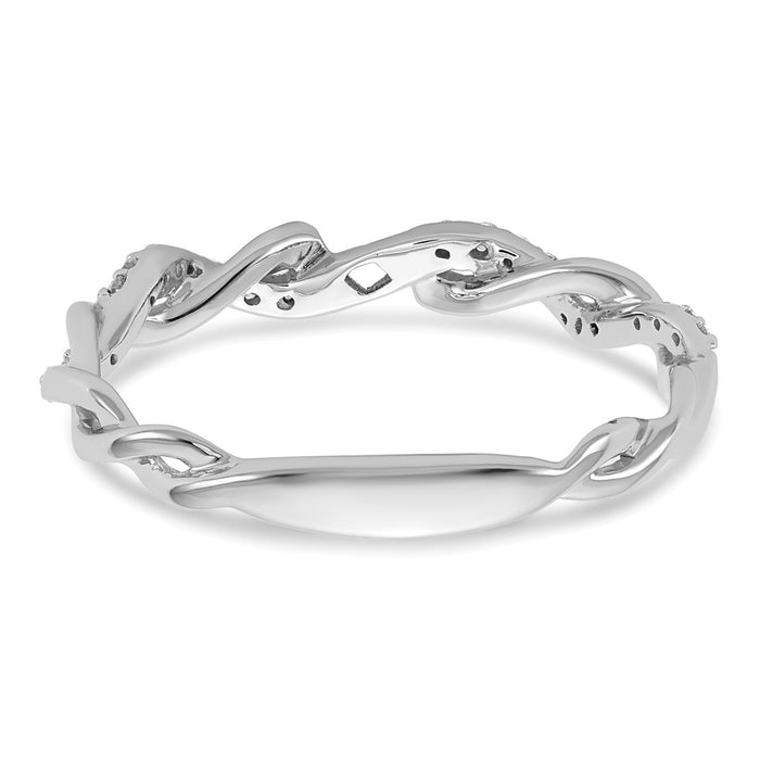 Buy 14K White Gold Criss-Cross Engagement Ring with 1/10 Carat Diamond Luxury-5